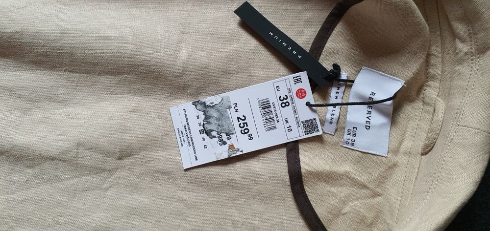 Nowy płaszcz lniany r.38 reserved