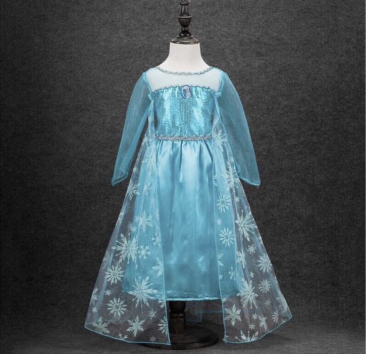 Нове незвичайної краси карнавальне плаття/сукня зі шлейфом-Ельза/Эльза