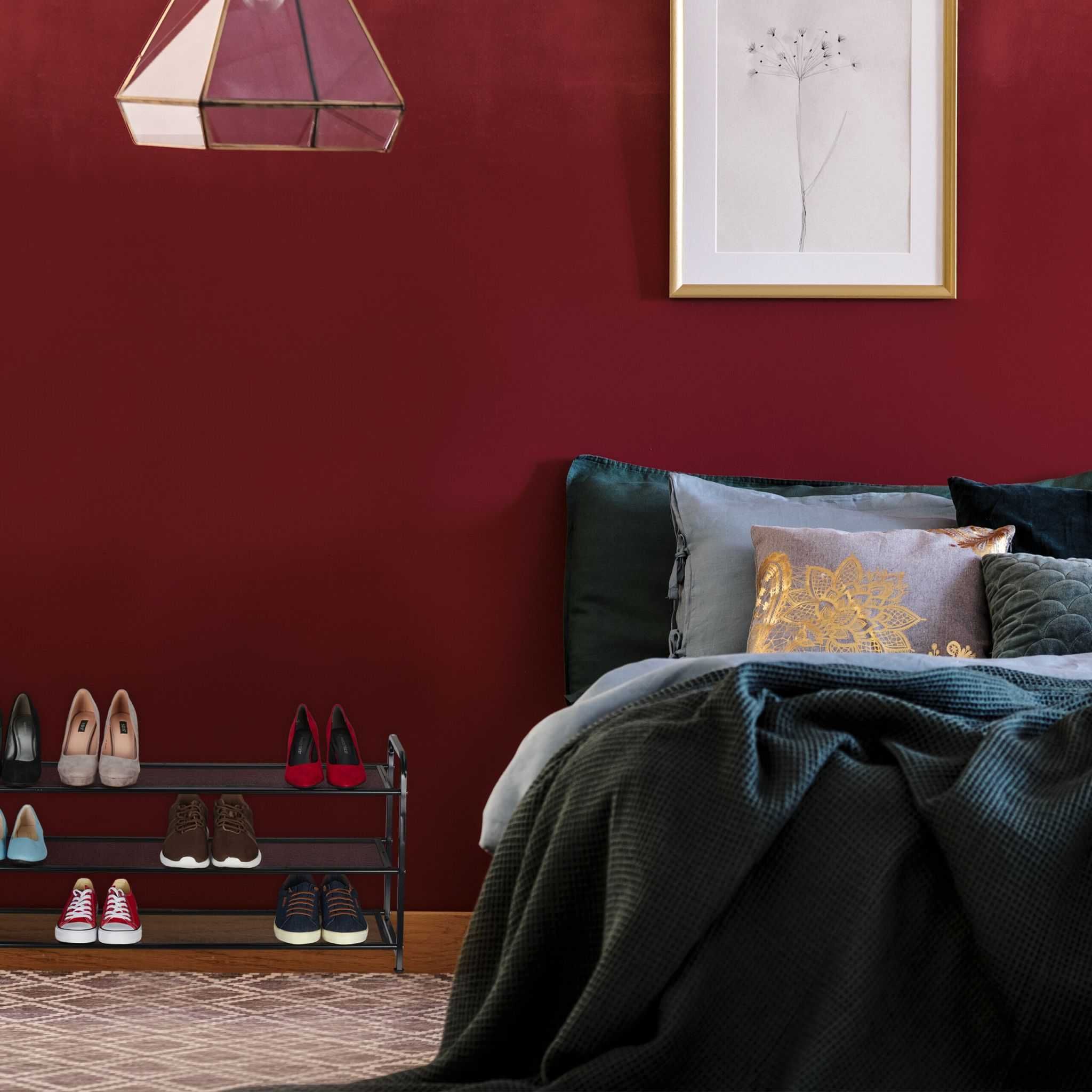 Regał metalowy na buty 12 par czarny Relaxdays