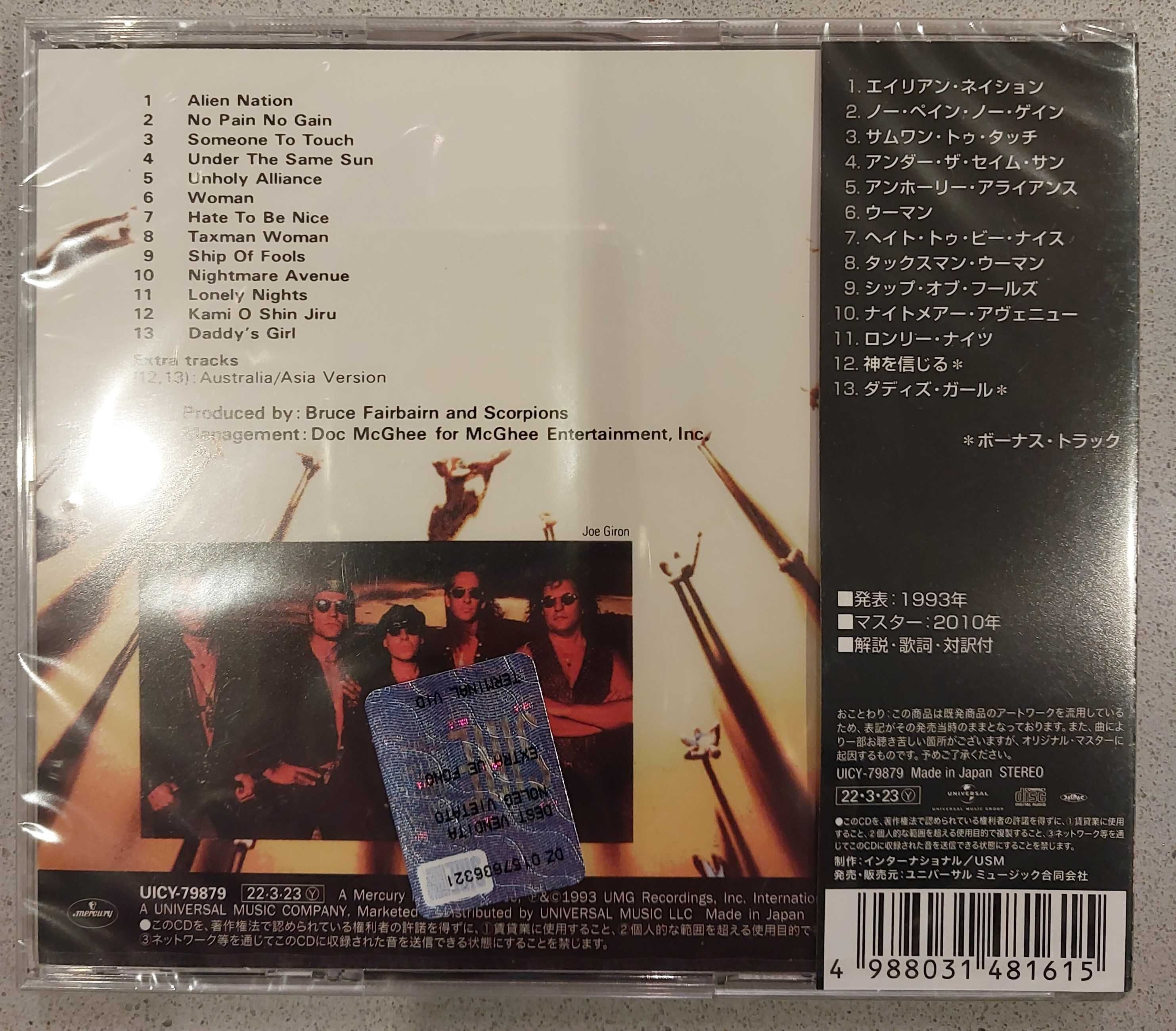 Scorpions Face The Heat CD OBI Japan bonusy  Audiofilskie nowa w folii
