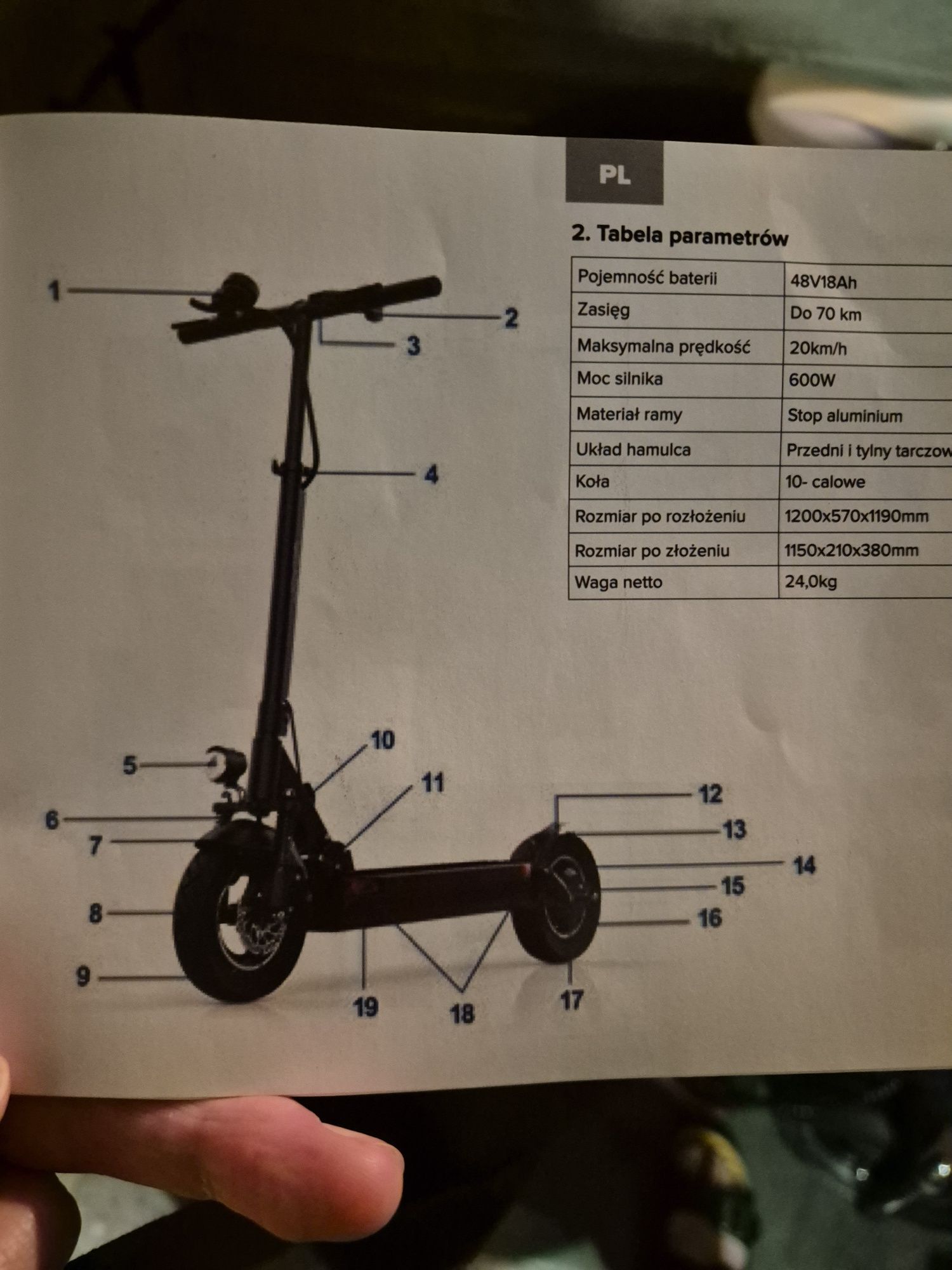 Hulajnoga elektryczna MOTUS PRO