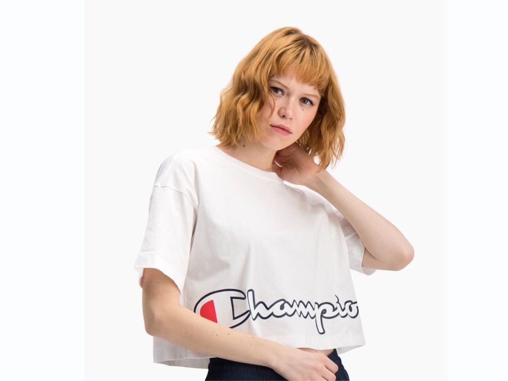 Champion топ футболка женская белая брендовая оригинал