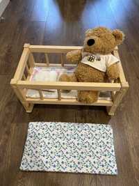 Кукольная деревянная кроватка, люлька для бебиборна