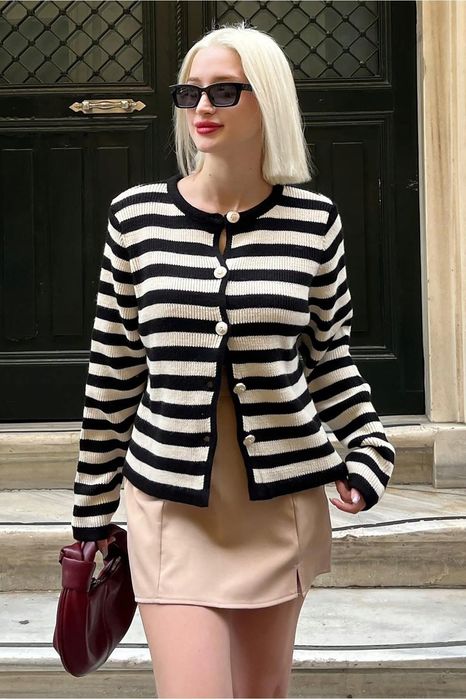 Madmext Os Sweter W Paski Oversize H17611