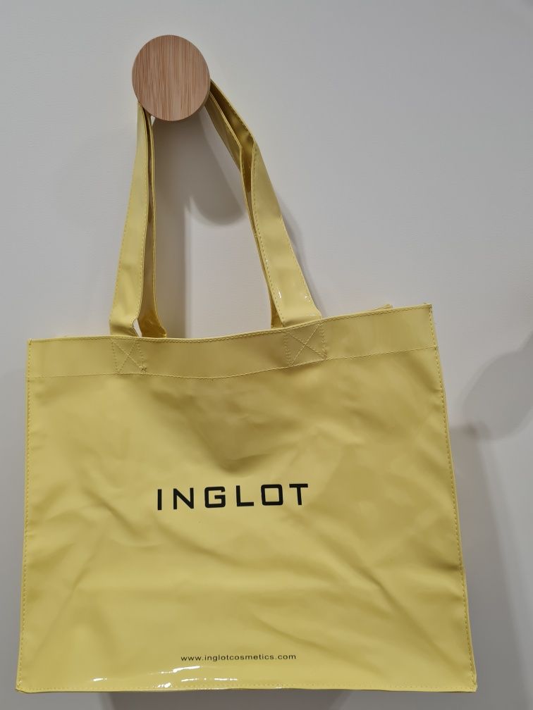 INGLOT torba shopper lakierowana żółta zakupy plaża basen NOWA