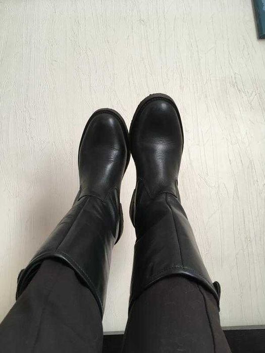 напівчобітки чорні утеплені натуральна шкіра