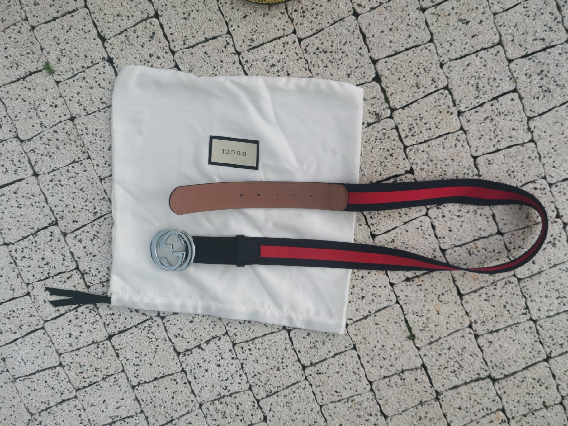 Pasek Gucci GG Web blue red