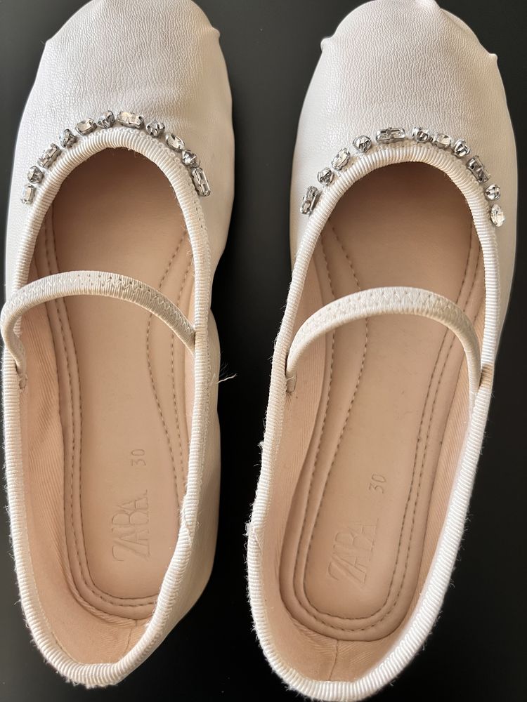 Skórzane baletki balerinki  buciki pantofelki Zara 29-30