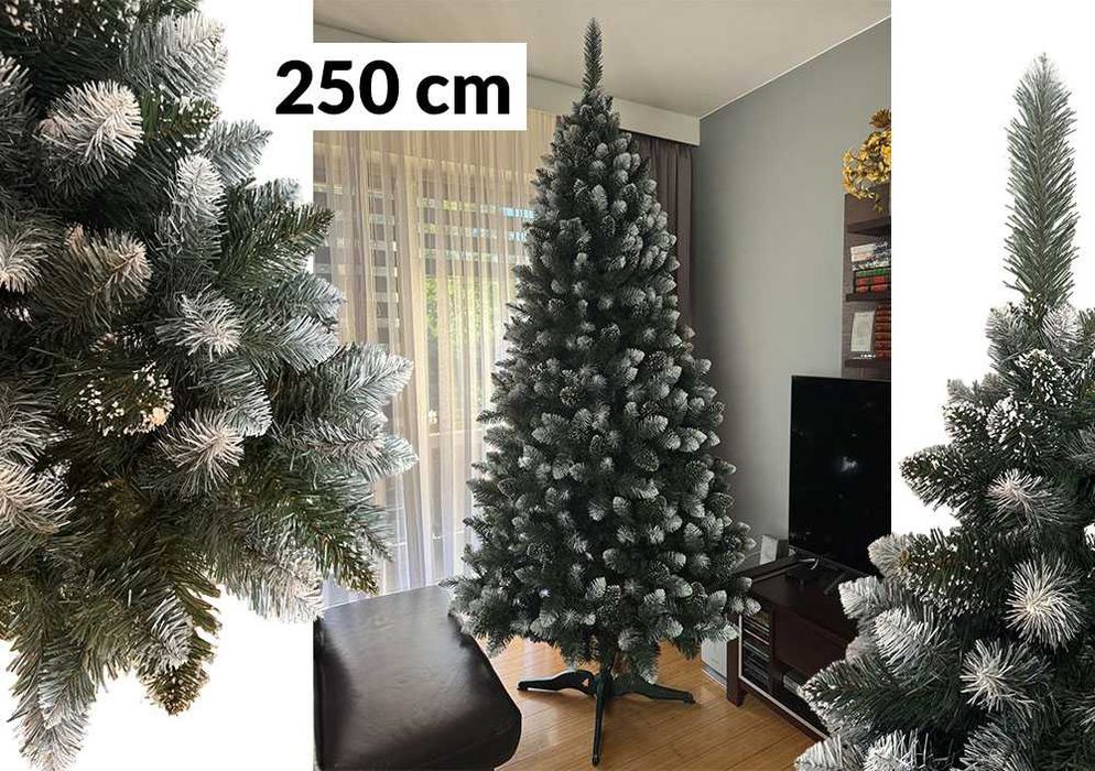 Choinka na stojaku 250 cm 2,5 m – gęsta, świąteczna, naturalny wygląd