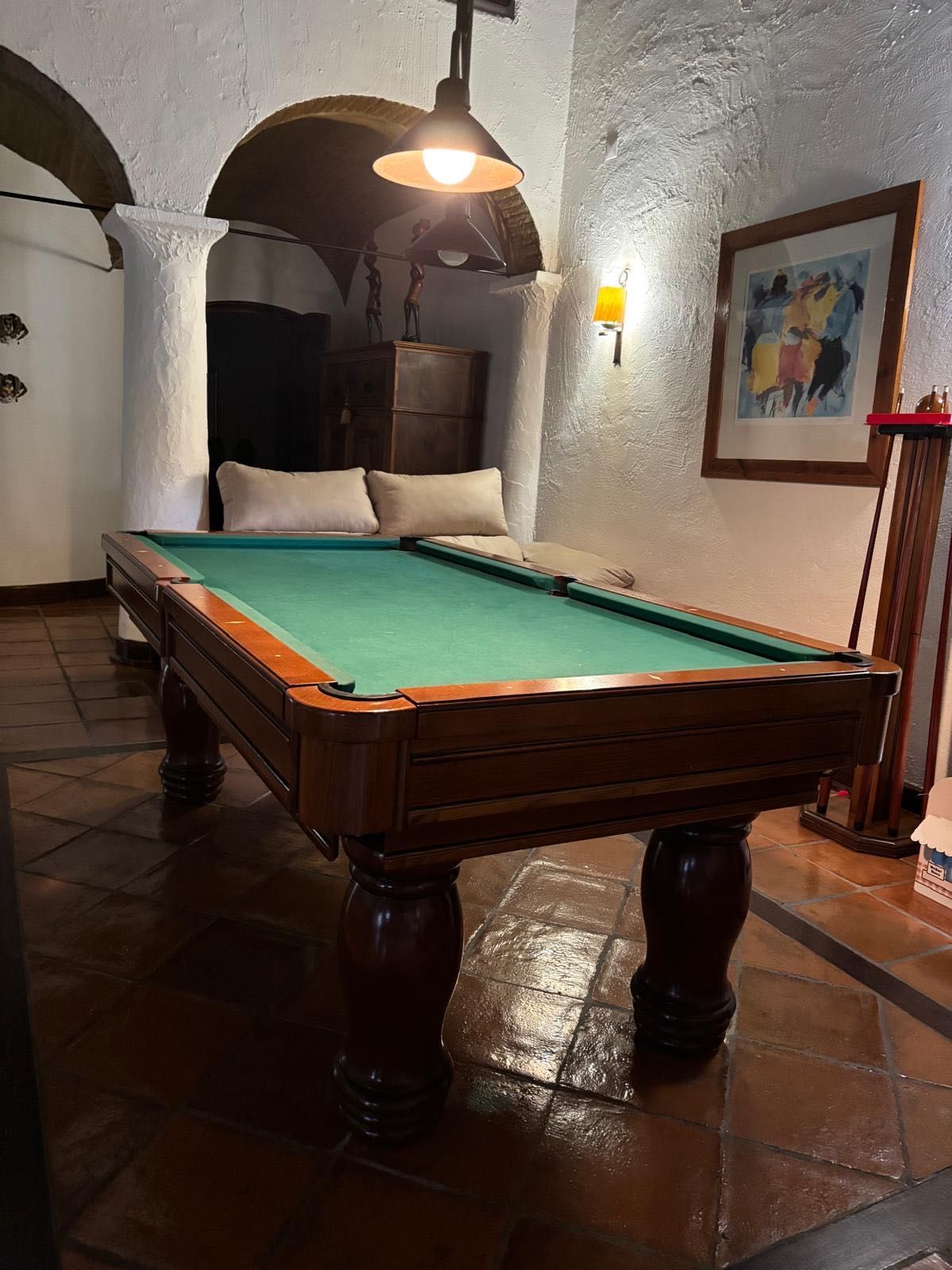 Mesa de Snooker em Madeira com Ardósia + Acessórios