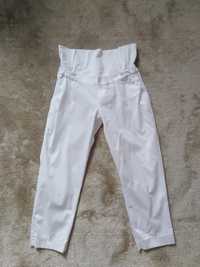 ATTESA MATERNITY spodnie białe ciążowe 7/8 rozmiar M