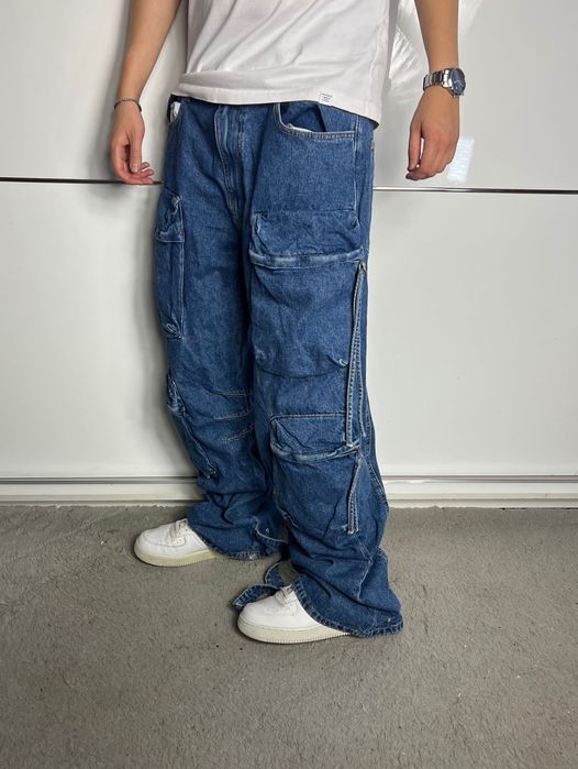 Baggy Spodnie Zara Multi Pocket Y2K Drip Drill Jeans Avant Garde