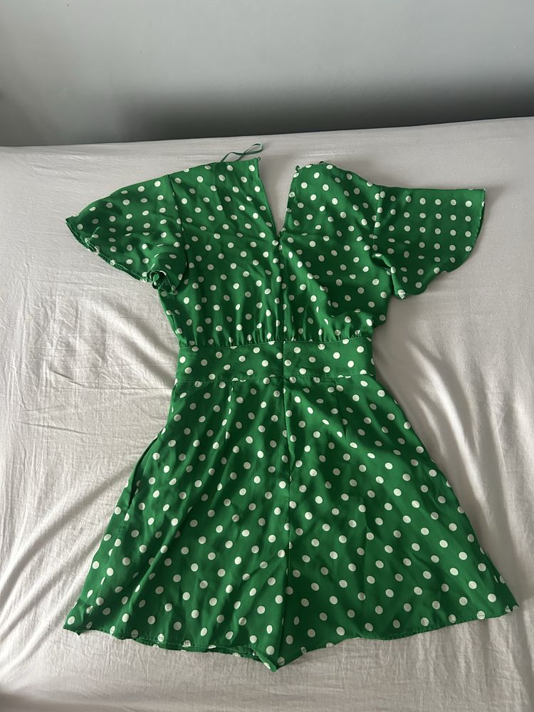 Zielony kombinezon w groszki Zara S