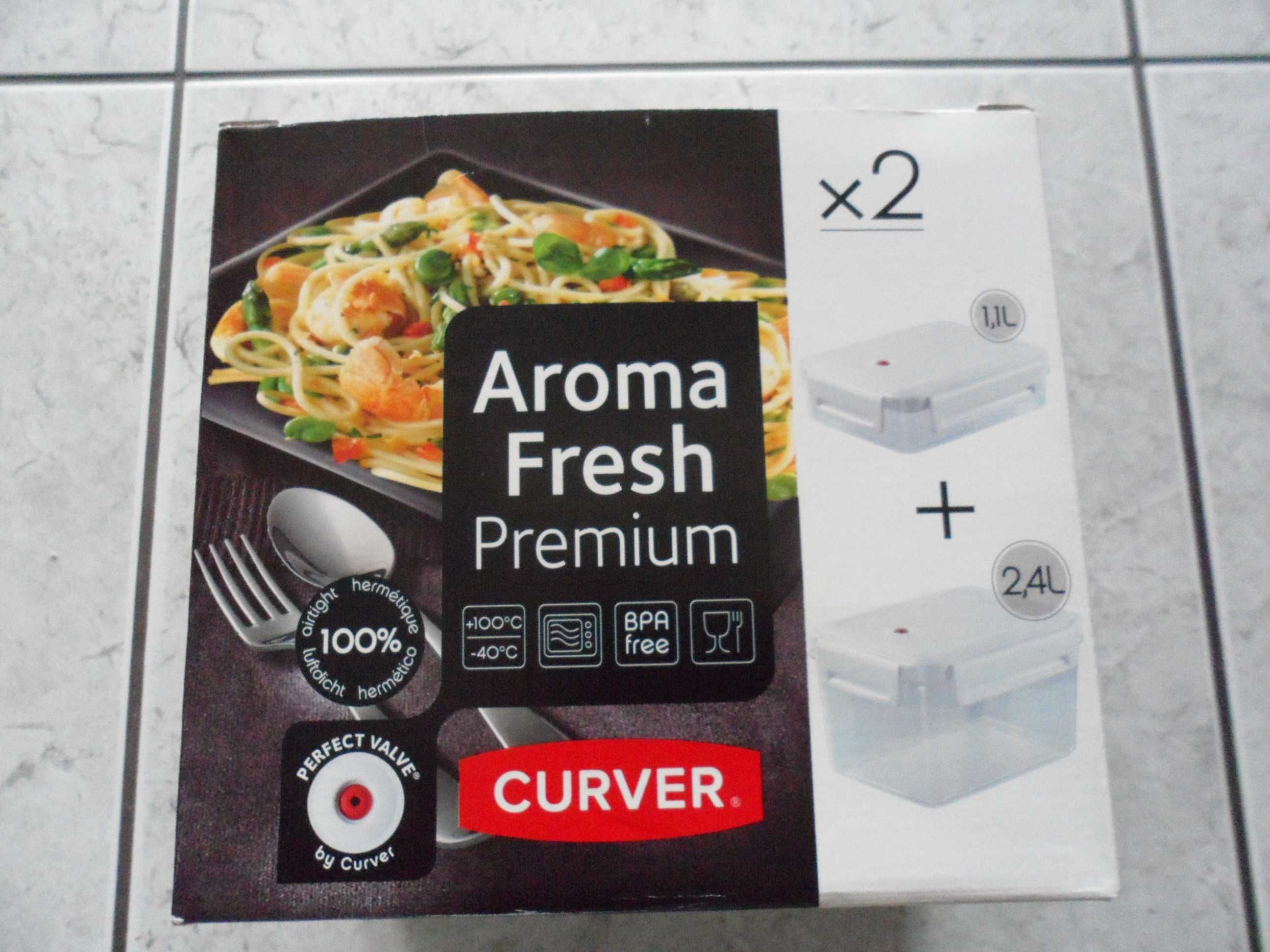 curver pojemniki na żywność Aroma Fresh Premium 2szt 1,1l + 2,4l nowe