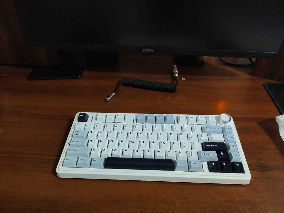 Aula F75 Механічна клавіатура White-Blue Ігрова Бездротова