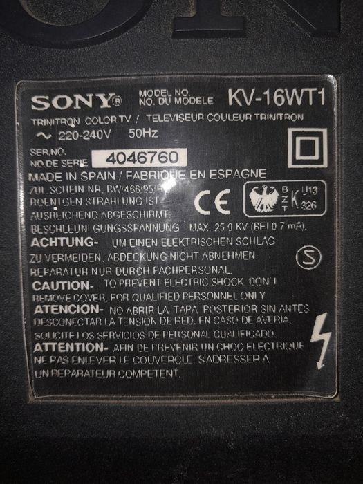 TV Sony Trinitron KV-16WT1 pod PS1- unikat