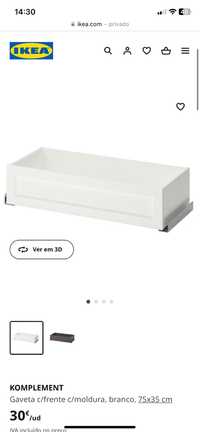 2 Gavetas IKEA KOMPLEMENT 75x35