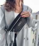 GUESS czarna Saszetka Nerka nylonowa Martin Fanny Pack srebrne Unisex