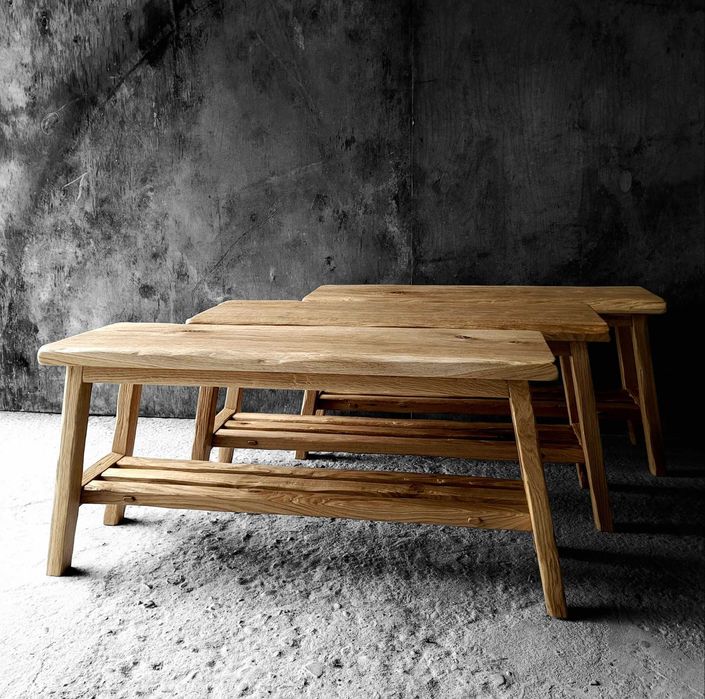 Ławka ławeczka drewniana dębowa rustykalna ze starego drewna