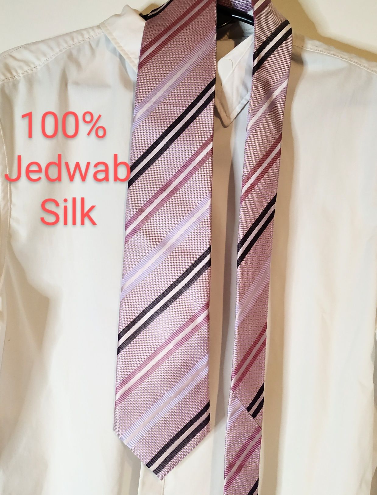 Jedwabny krawat 100% jedwab (silk)