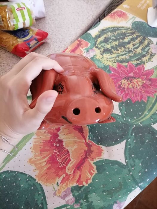 Porco mealheiro em barro