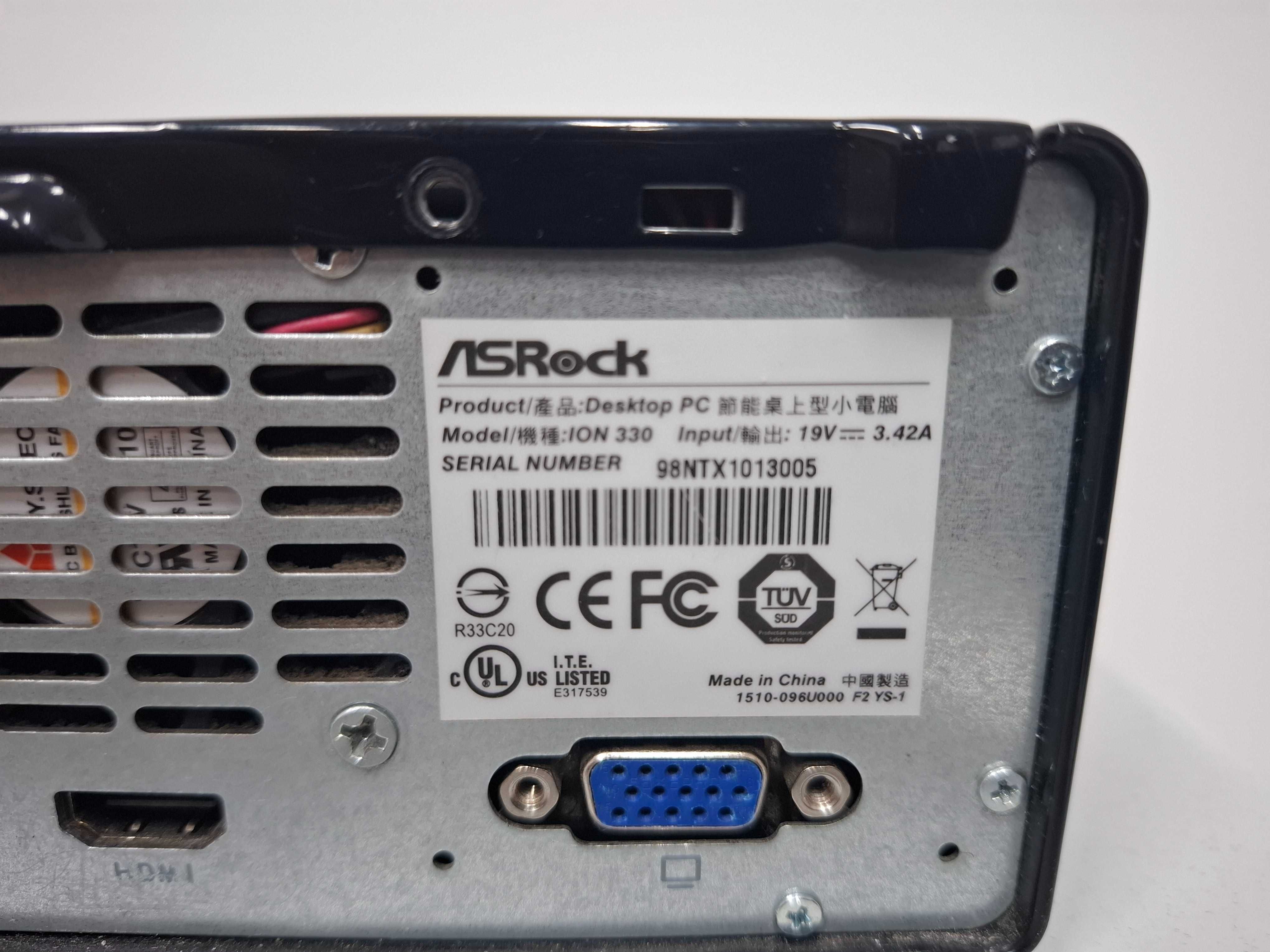 Asrock ION 330 Mini PC Atom 1.6 Ghz Nvidia Windows 7 FV23%