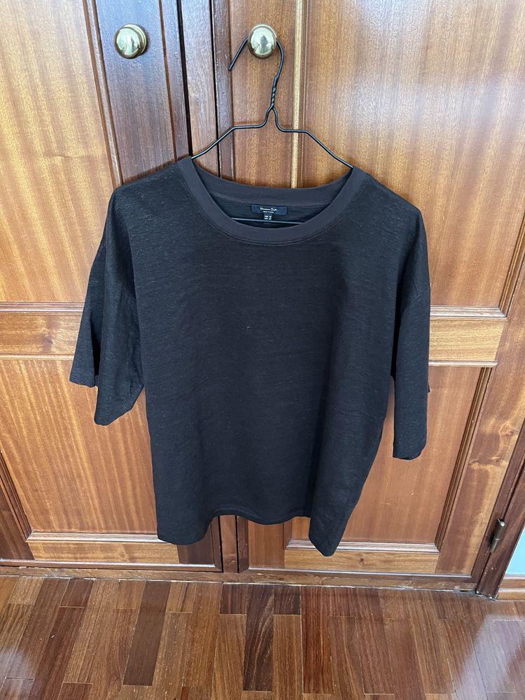 Tshirt castanha oversized da Massimo Dutti
