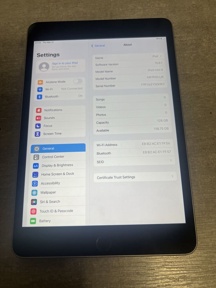 iPad Mini 4. 128GB. Space Grey. Без обмежень. Гарантія