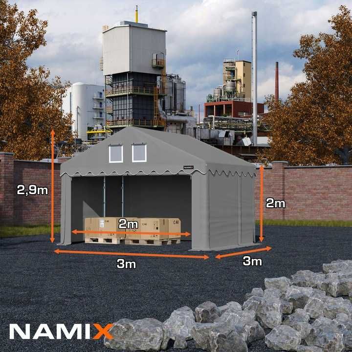 Тентовий гараж 3×3 м. ПВХ 560 г/м². Безкоштовна доставка