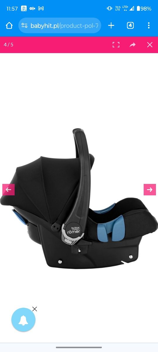 Fotelik 0-13kg Römer Britax Baby Safe Plus SHR z bazą  Isofix