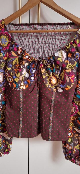 Bluzka folkowa etno boho print Vippi Design unikat slow fashion