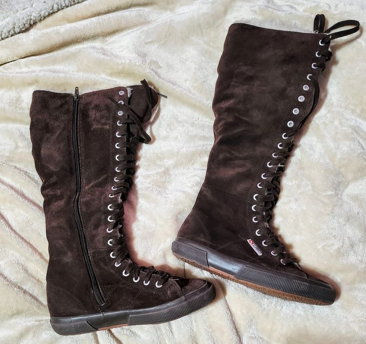 Superga викокі кеди з хутром