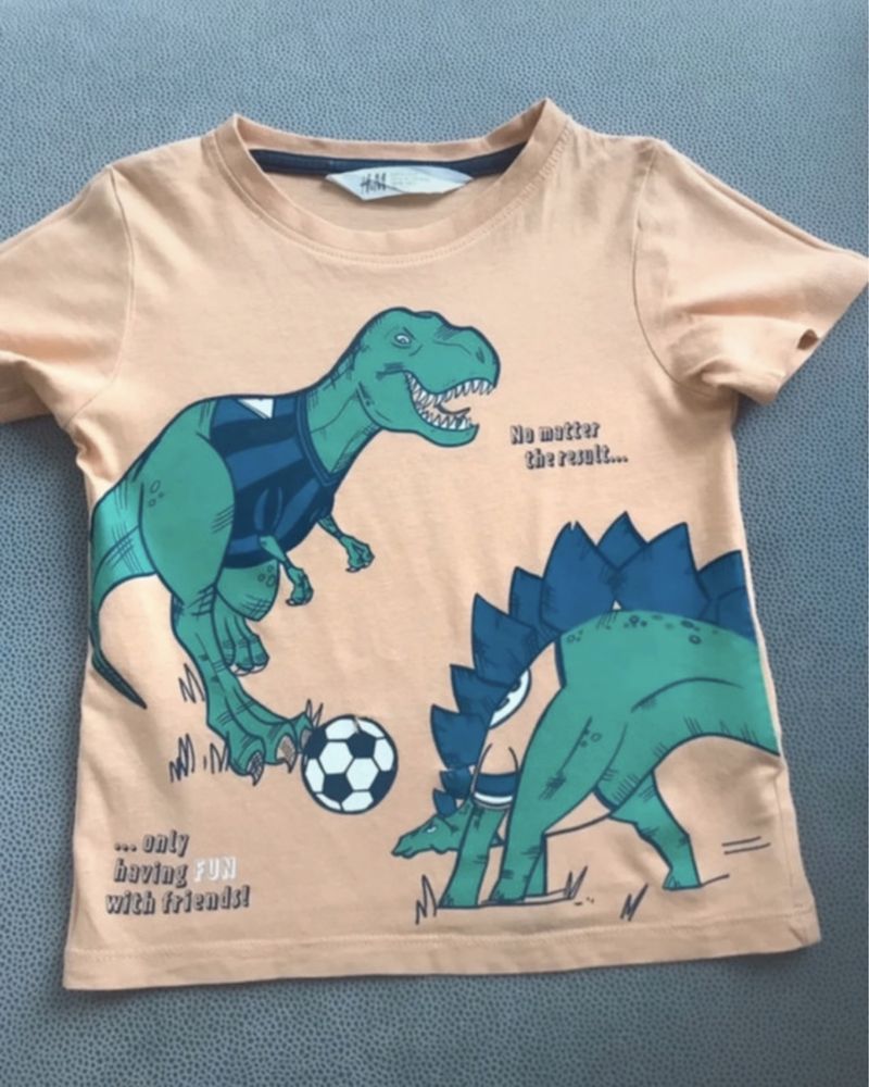 Koszulka, t-shirt chłopięcy 92 cm Dinozaury - H&M 2-3 latka