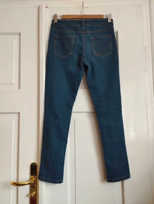 Niebieskie granatowe spodnie jeansy dżinsy Denim&Co XS/34/6 rurki