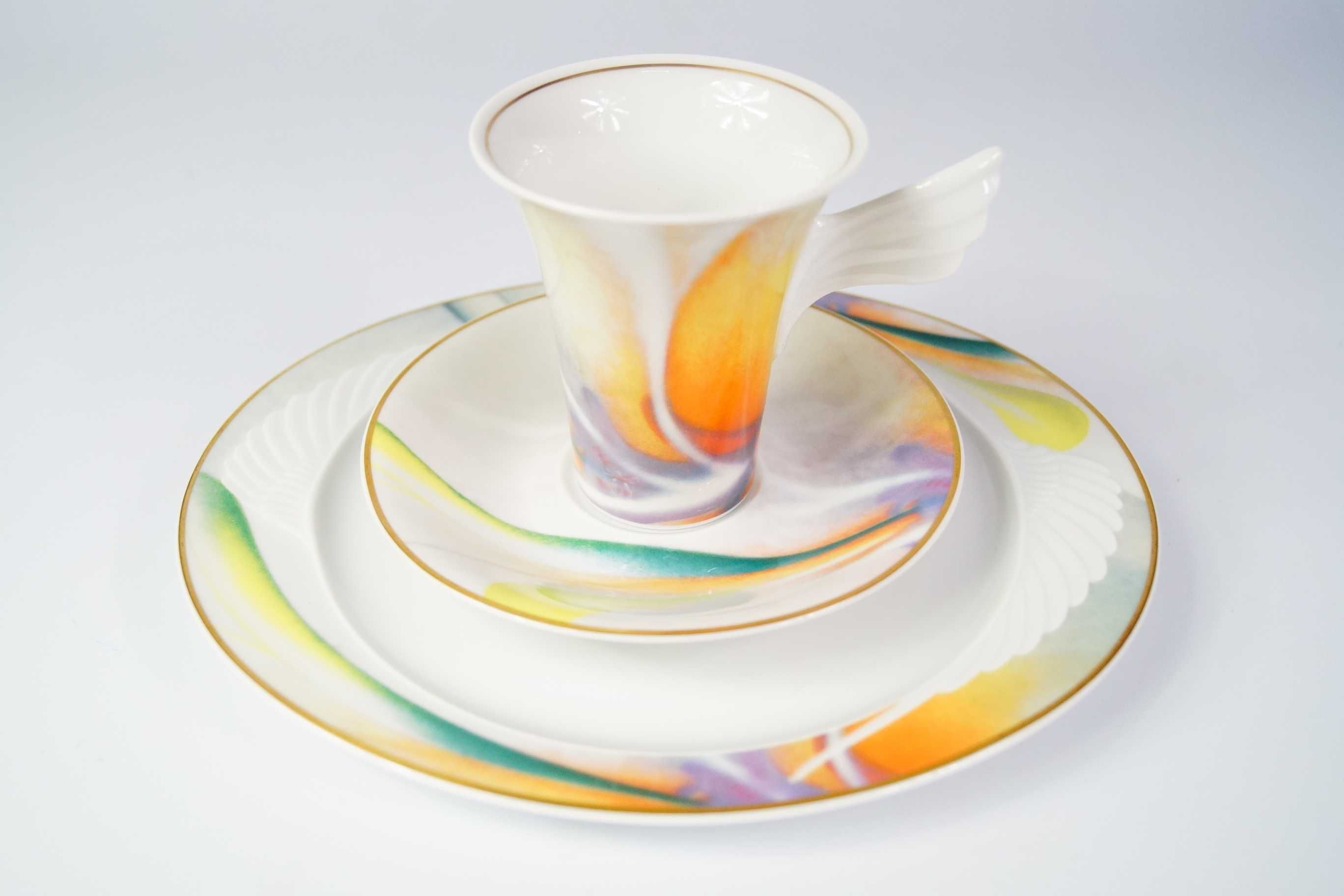 Rosenthal Mythos Versace filiżanka trio zestaw śniadaniowy kawa