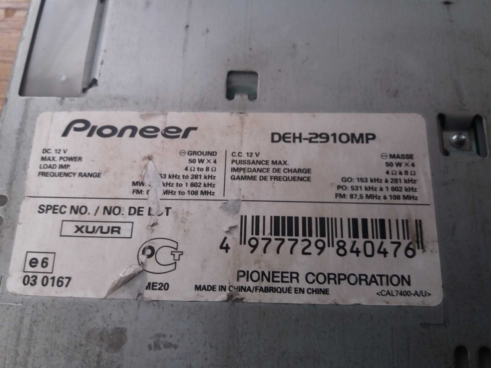 Автомагнитола магнитофон магнитола Pioner DEH-2910 MP