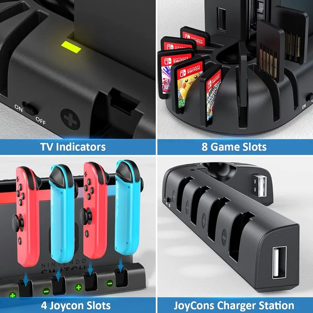 KDD Stacja dokująca ładowarki kontrolera kompatybilna z Nintendo Switc