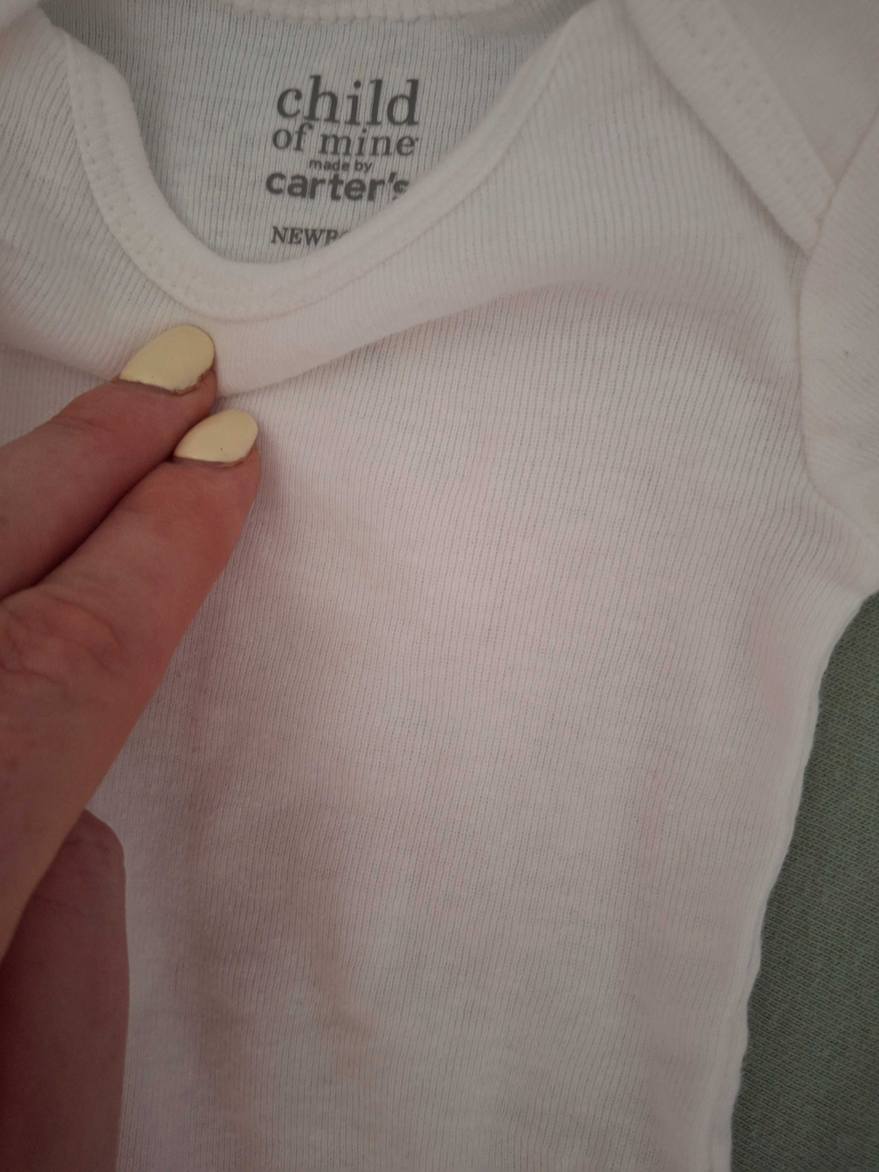 Nowe body carters śpiochy śnieżynki białe minimalizm newborn 50 56