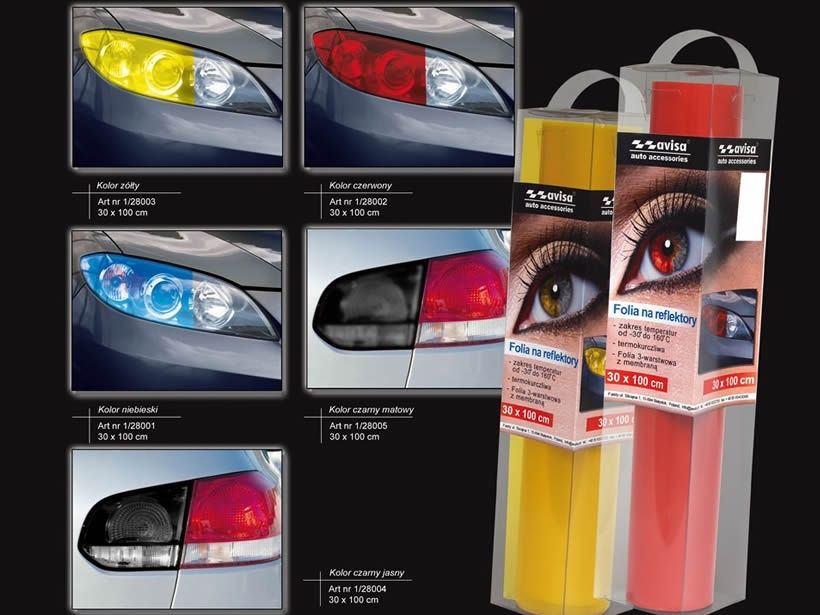 Folia na reflektory Lampy Do przyciemniani 30x100 czarna żółta kameleo
