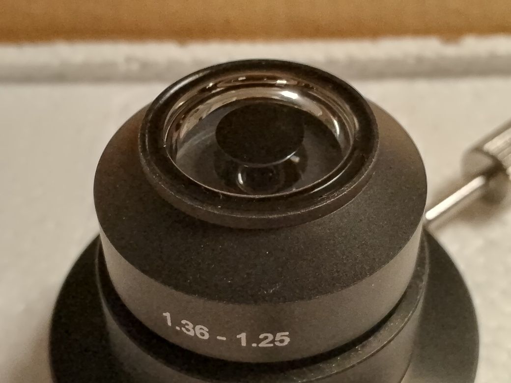 Olejowy kondensor ciemne pole 37 mm mikroskop Zeiss Jena Biolam pzo