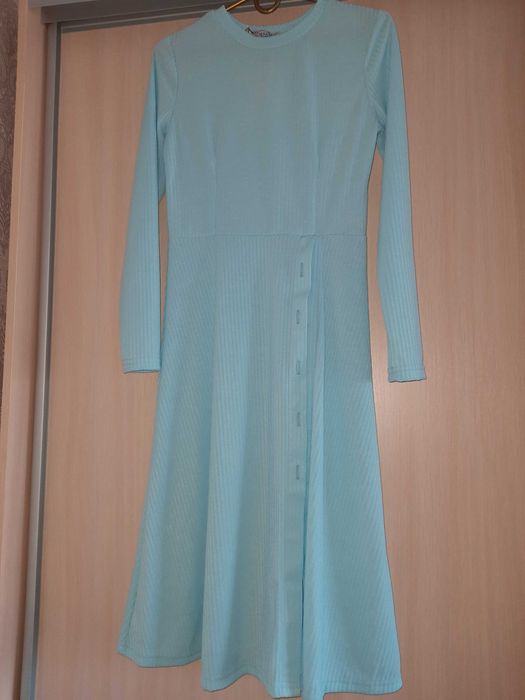 Сукня мустанг рубчик бірюзового кольору