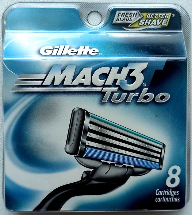 Gillette Mach3 Turbo (оригинал, USA), 8 картриджей.