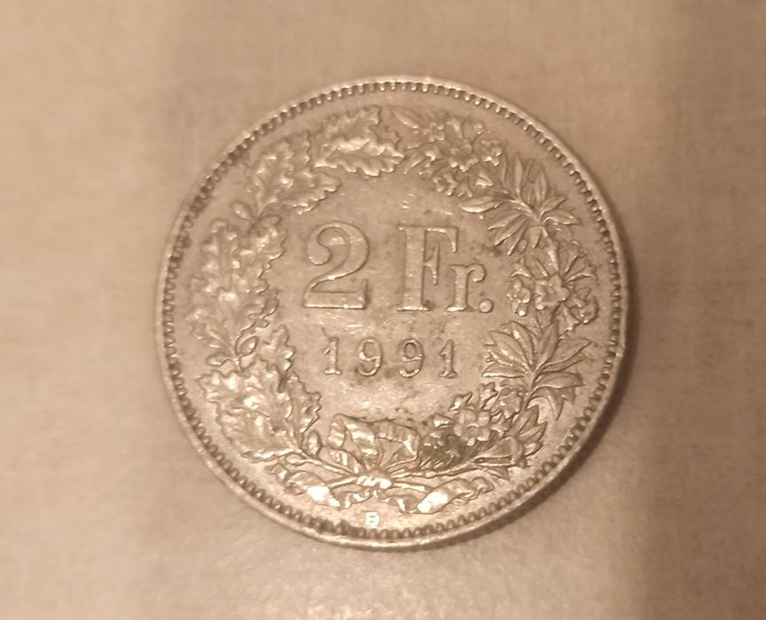 Szwajcaria 2 franki 1991