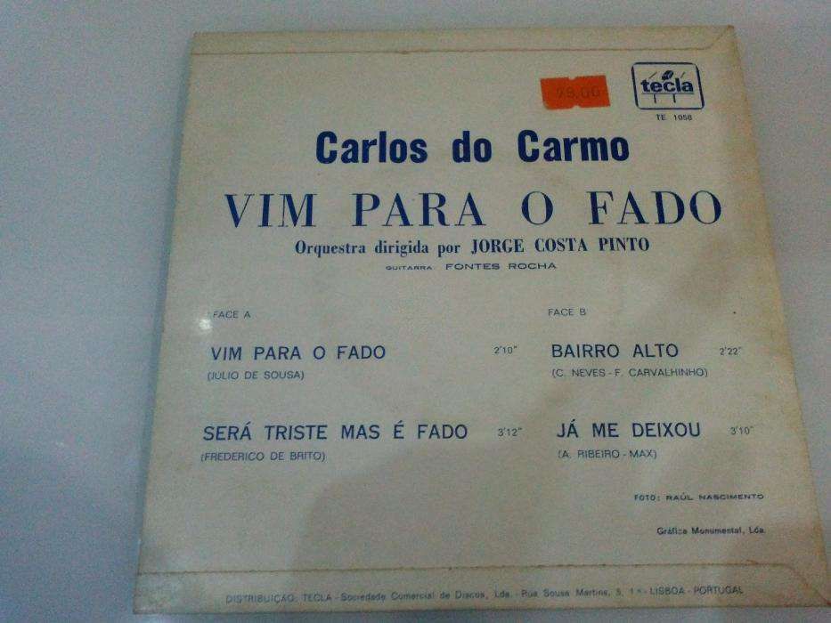 2 Discos de Vinil - Carlos do Carmo - António Mourão