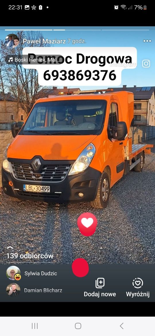 Wynajem bus 8-9 VIP Vito Trafic autolaweta POMOC DROGOWA Wypożyczalnia