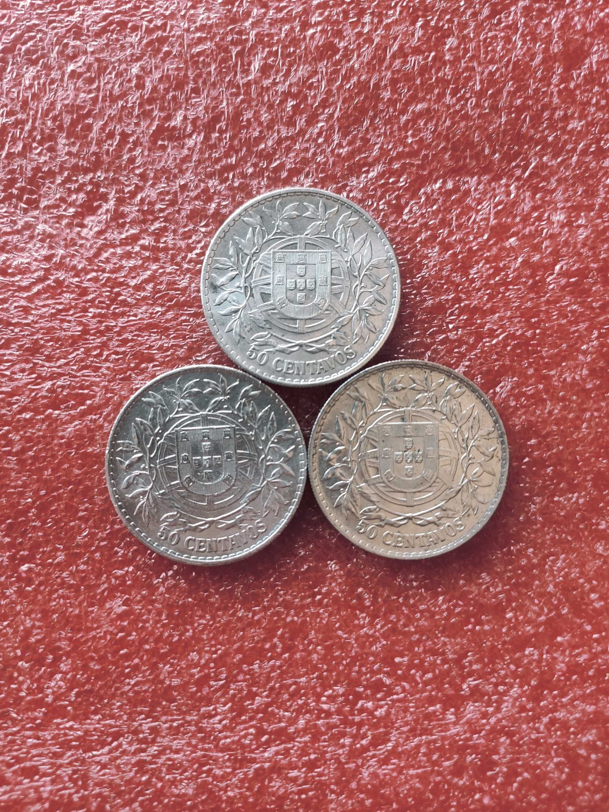 3 Moedas 50 Centavos 1913 + 1914 + 1916 (9€ cada)