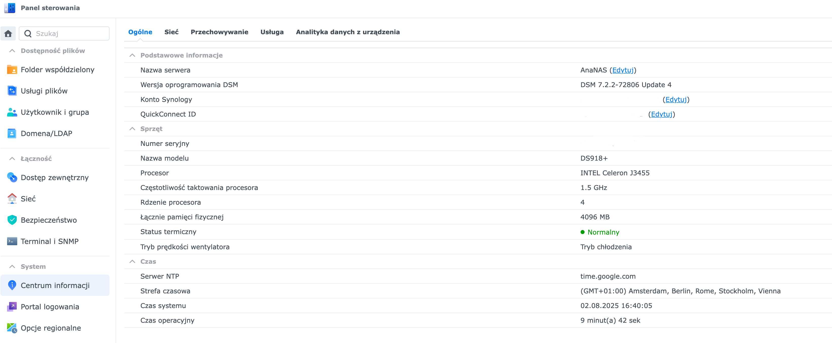Synology DS918+ - serwer plików NAS, PLEX, iCloud + DYSKI 4x4TB