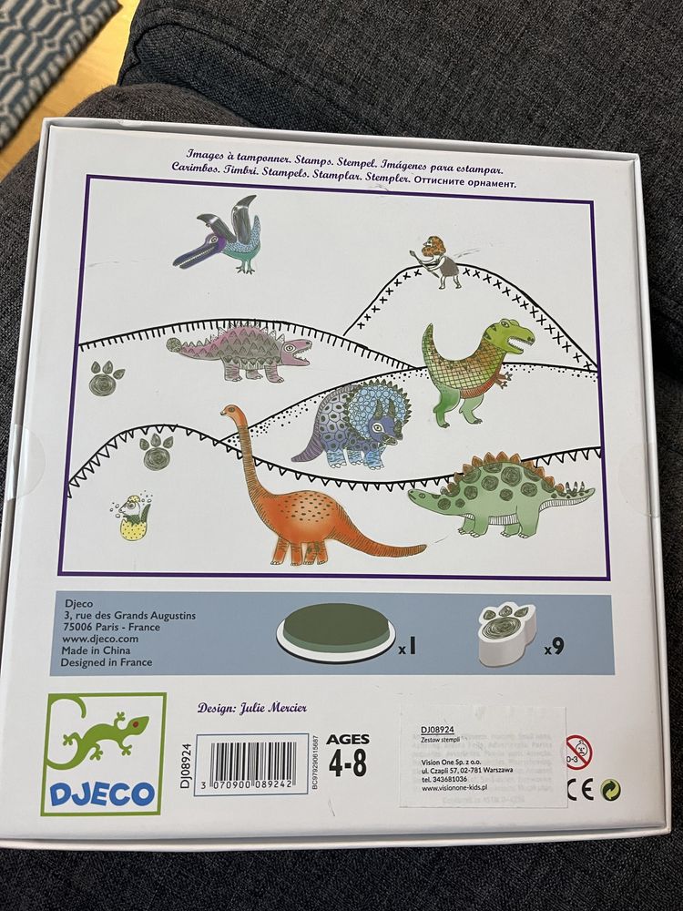 Zestaw stempli z tuszem Dinozaury Djeco