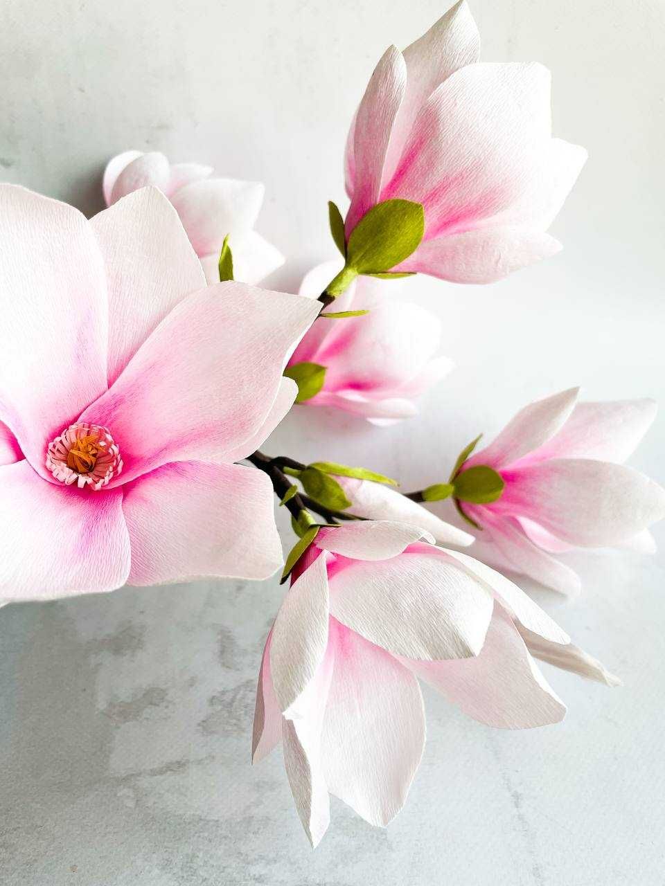 Magnolia gałązka z krepiny niemieckiej