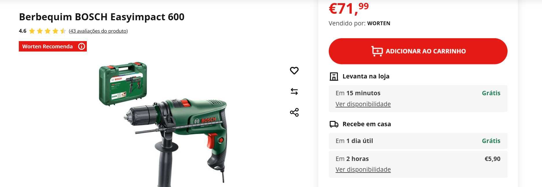 Berbequim BOSCH Easyimpact 600 (novo)